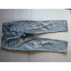 Denim Forum Jeans Womens 30 Arlo High Rise Straight Distressed Light Wash 30L